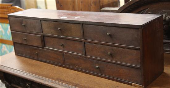 A Victorian mahogany nest of eight small drawers W.83cm